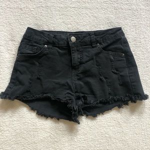 Angel kiss black denim shorts